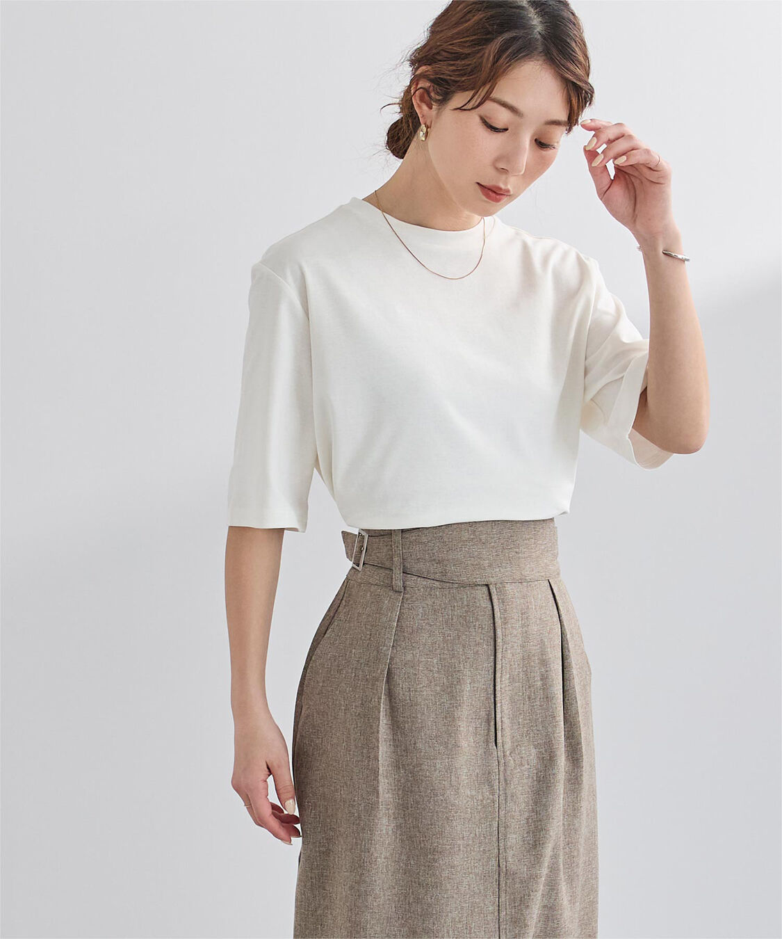 ur's「汗染み防止クロップドTシャツ」|Tシャツ・カットソー|