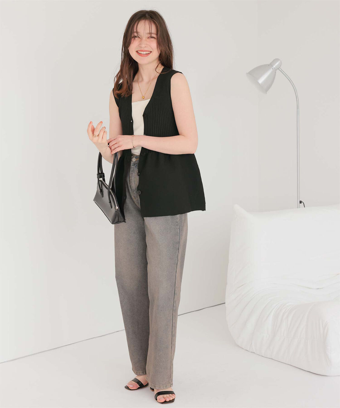 titivate「前後2wayノースリーブペプラムニットトップス」|ニット・セーター|