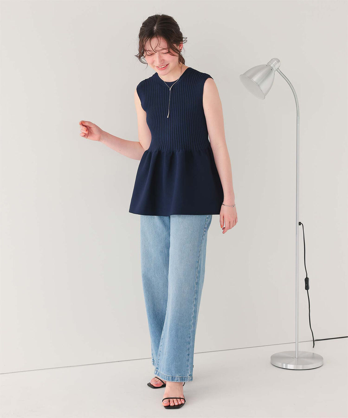 titivate「前後2wayノースリーブペプラムニットトップス」|ニット・セーター|