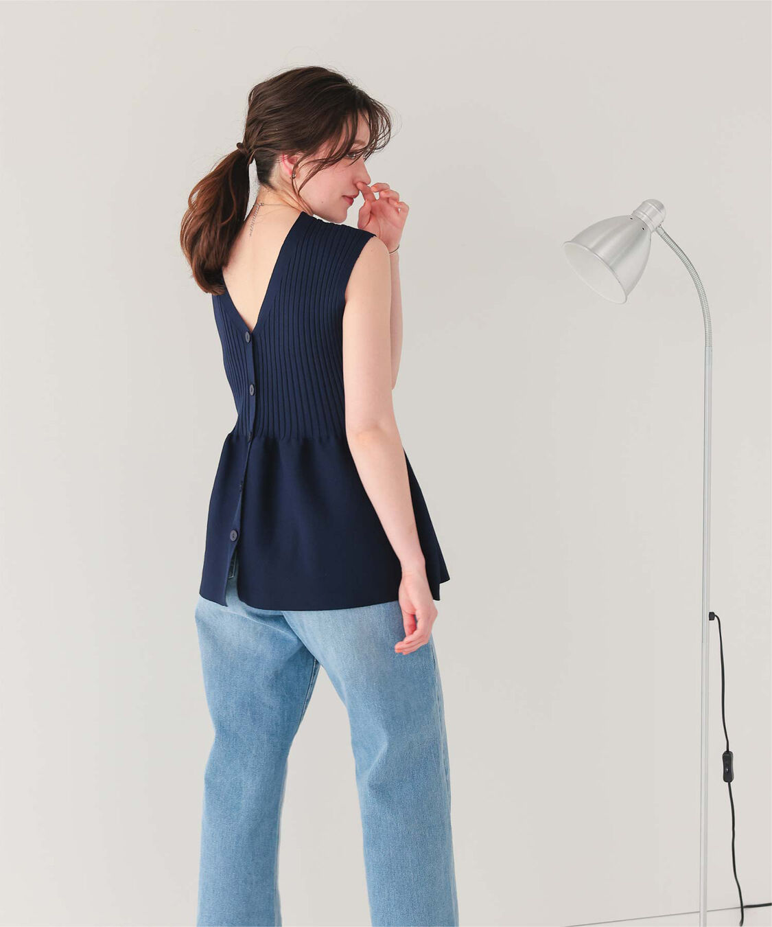 titivate「前後2wayノースリーブペプラムニットトップス」|ニット・セーター|