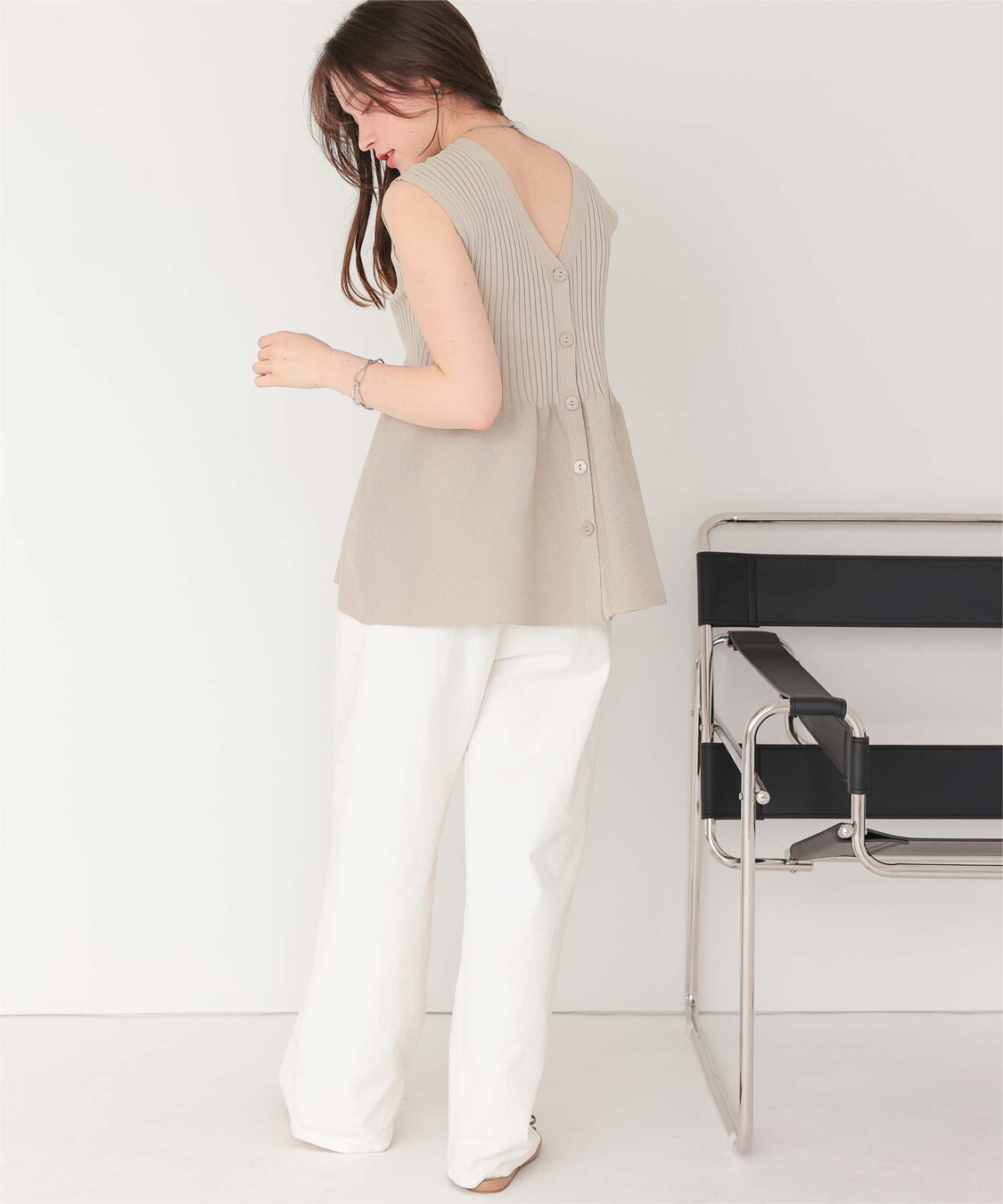 titivate「前後2wayノースリーブペプラムニットトップス」|ニット・セーター|