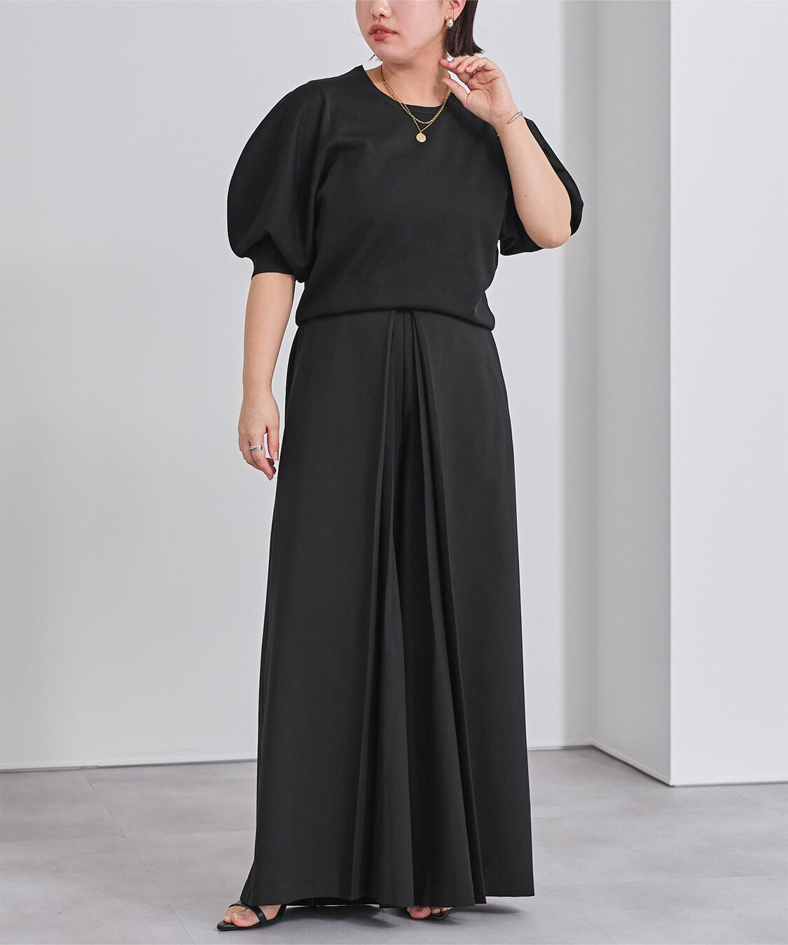 ur's「ｽﾎﾟﾝﾃﾞｨｯｼｭﾊﾟﾌｽﾘｰﾌﾞﾆｯﾄ」|ニット・セーター|