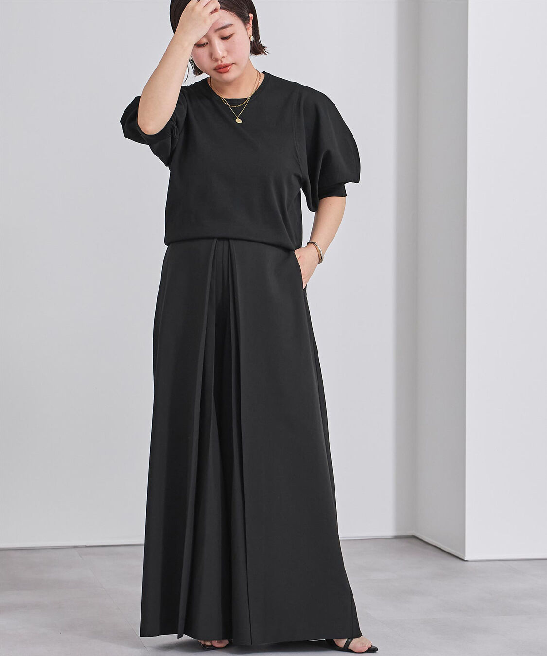 ur's「ｽﾎﾟﾝﾃﾞｨｯｼｭﾊﾟﾌｽﾘｰﾌﾞﾆｯﾄ」|ニット・セーター|