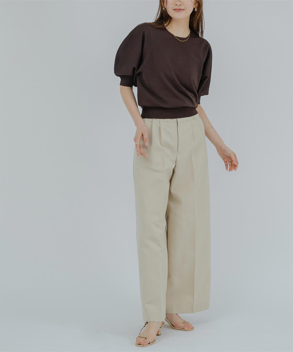 ur's「ｽﾎﾟﾝﾃﾞｨｯｼｭﾊﾟﾌｽﾘｰﾌﾞﾆｯﾄ」|ニット・セーター|