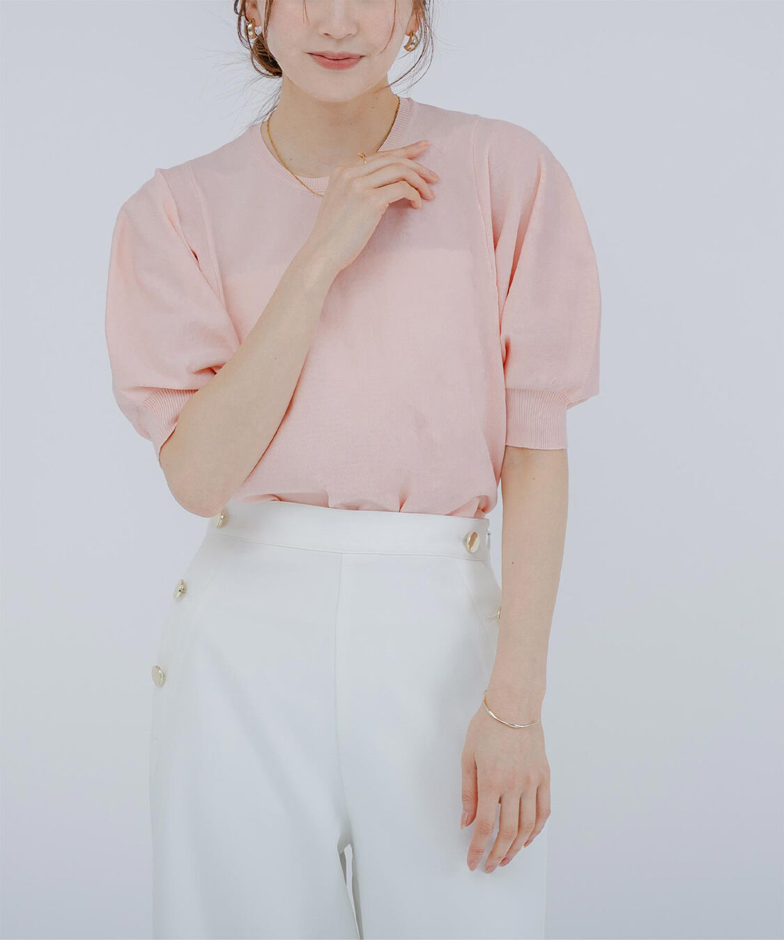 ur's「ｽﾎﾟﾝﾃﾞｨｯｼｭﾊﾟﾌｽﾘｰﾌﾞﾆｯﾄ」|ニット・セーター|