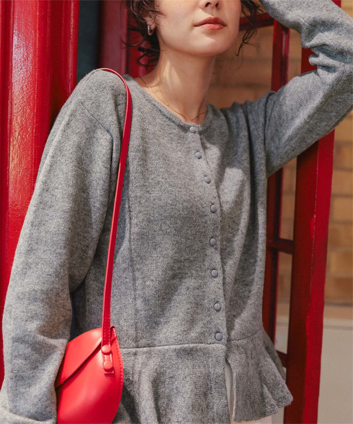 titivate「前後2wayフリルヘムニットカーディガン/トップス」|ニット・セーター|