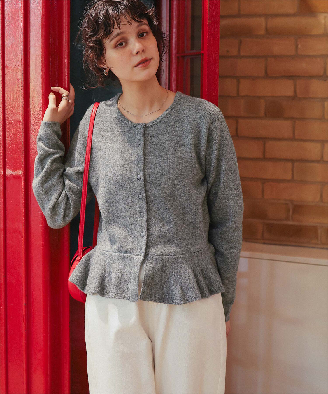 titivate「前後2wayフリルヘムニットカーディガン/トップス」|ニット・セーター|