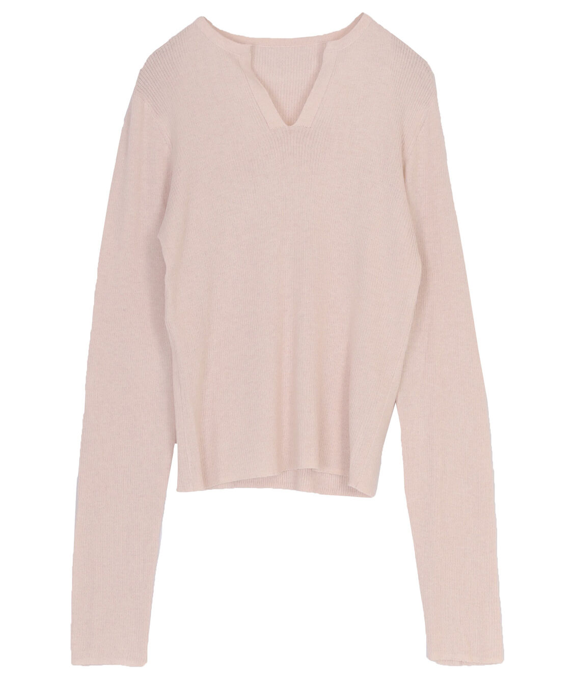 ur's「チクチクしないウールブレンドキーネックリブニット」|ニット・セーター|