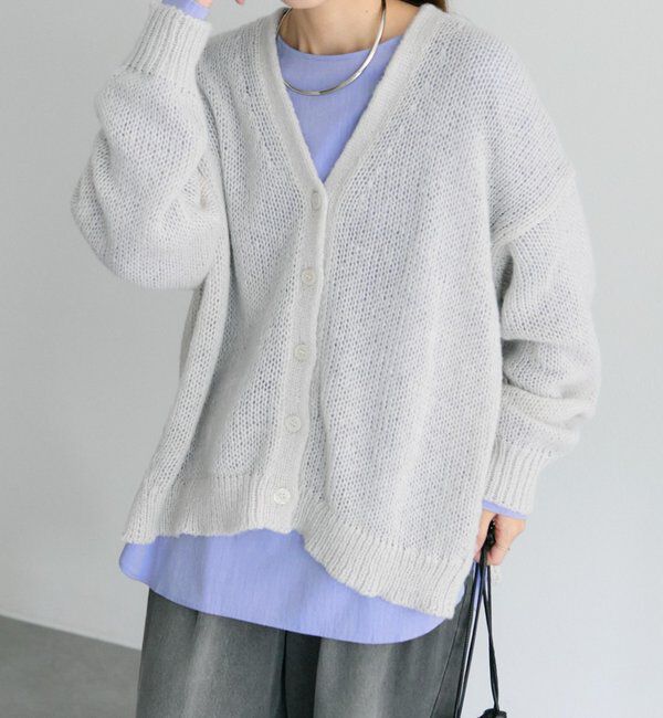  「3Gドロップ天竺ニットVネックカーディガン」|カーディガン|