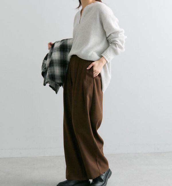  「【2サイズ/インフルエンサー企画】ツータック起毛スラックスパンツ」|その他|