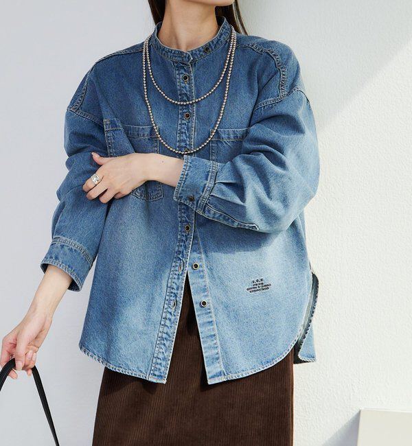  「デニムバンドカラーシャツ」|シャツ・ブラウス|