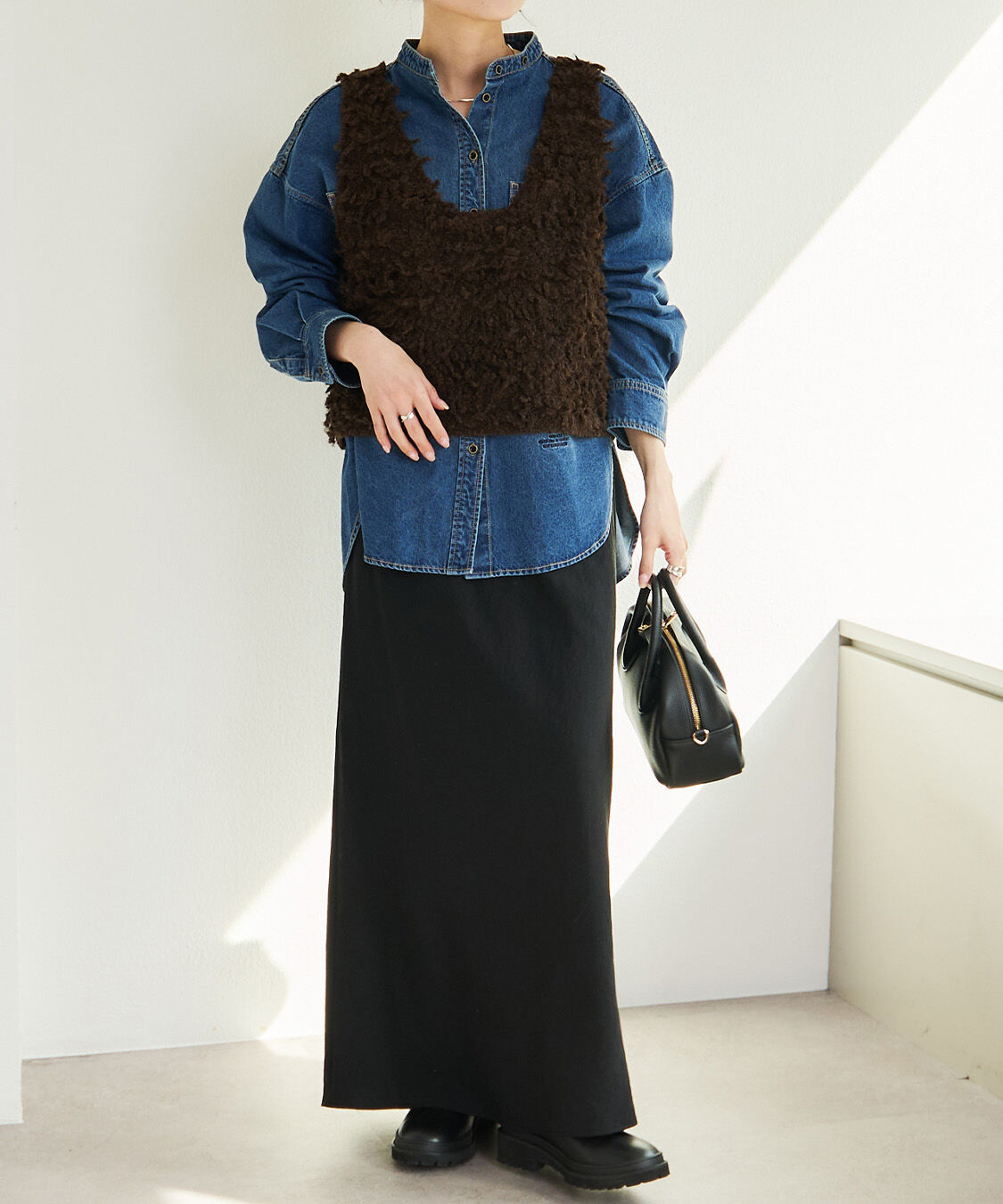  「デニムバンドカラーシャツ」|シャツ・ブラウス|