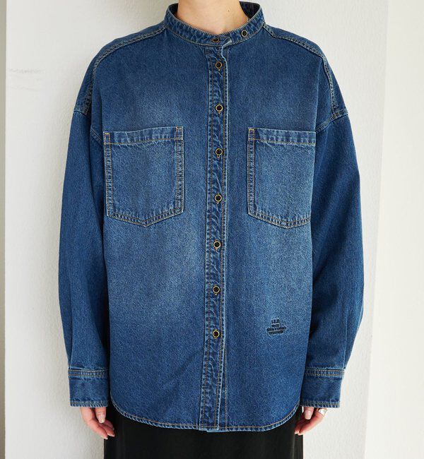  「デニムバンドカラーシャツ」|シャツ・ブラウス|