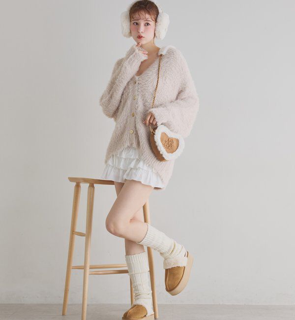  「ハートスエードロゴショルダーバッグ」|ショルダー・メッセンジャー|