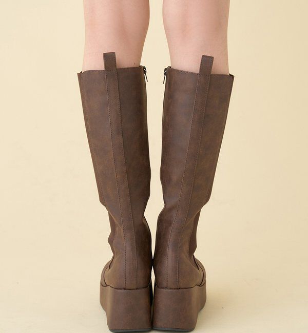  「【マイナス3キロ見え/SNSで話題】厚底サイドゴアロングブーツ」|その他|