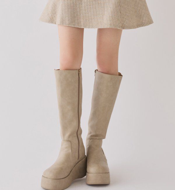  「【マイナス3キロ見え/SNSで話題】厚底サイドゴアロングブーツ」|その他|