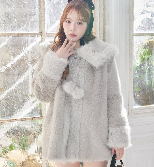  「衿つきファーミドルコート」|その他|