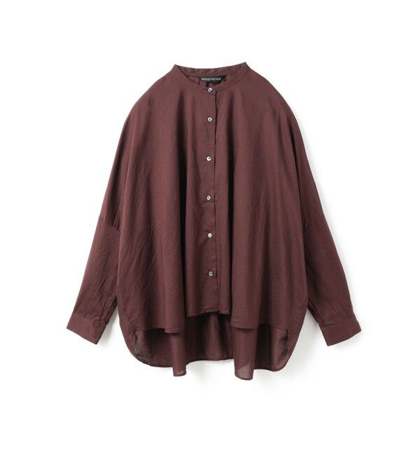 mizuiro ind「mizuiro ind バックギャザーワイドシャツ」|シャツ・ブラウス|ダークブラウン