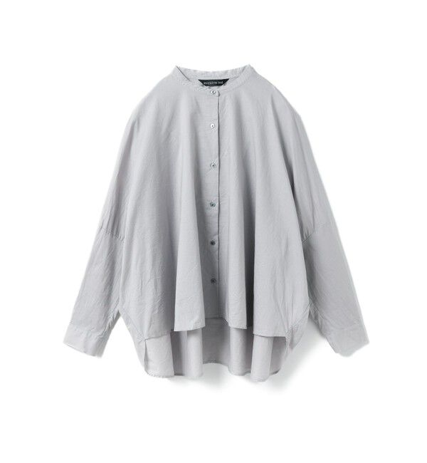 mizuiro ind「mizuiro ind バックギャザーワイドシャツ」|シャツ・ブラウス|ライトグレー