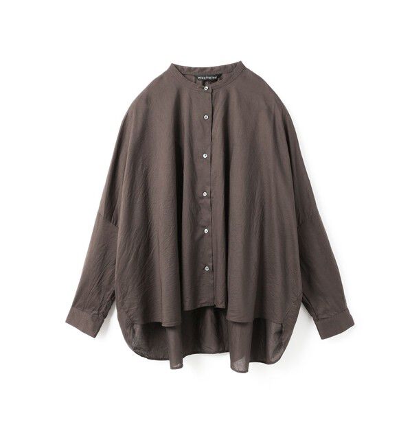 mizuiro ind「mizuiro ind バックギャザーワイドシャツ」|シャツ・ブラウス|ダークグレー