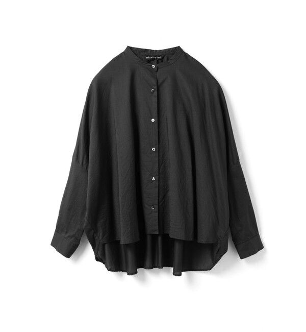mizuiro ind「mizuiro ind バックギャザーワイドシャツ」|シャツ・ブラウス|ブラック