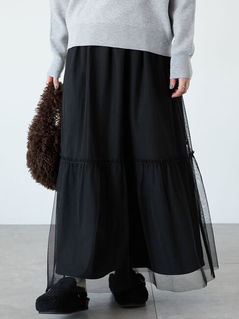 Lugnoncure「リバーシブルチュールスカート」|スカート|