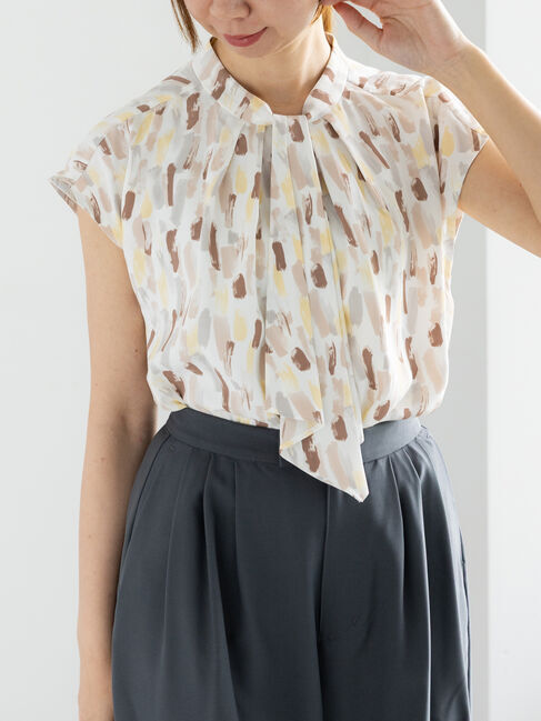 Te chichi「パターンアソートボウタイブラウス」|シャツ・ブラウス|ベージュ