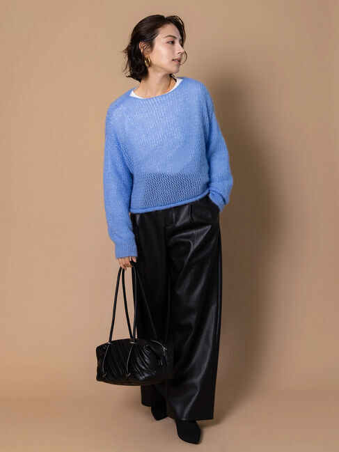 Te chichi「フェイクレザーセミワイドパンツ《2025Autumn catalog item》」|その他|