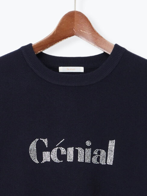 Te chichi「ラインストーンレタードニットプルオーバー」|ニット・セーター|