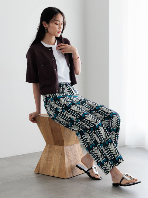 Te chichi「【調温】14G総針ハーフスリーブニットジャケット」|カーディガン|