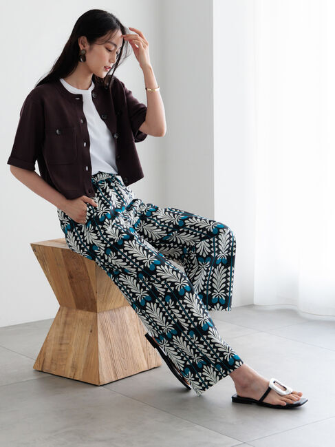 Te chichi「【調温】14G総針ハーフスリーブニットジャケット」|カーディガン|