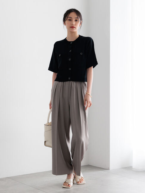 Te chichi「【調温】14G総針ハーフスリーブニットジャケット」|カーディガン|