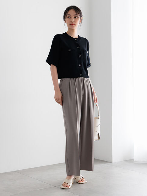 Te chichi「【調温】14G総針ハーフスリーブニットジャケット」|カーディガン|