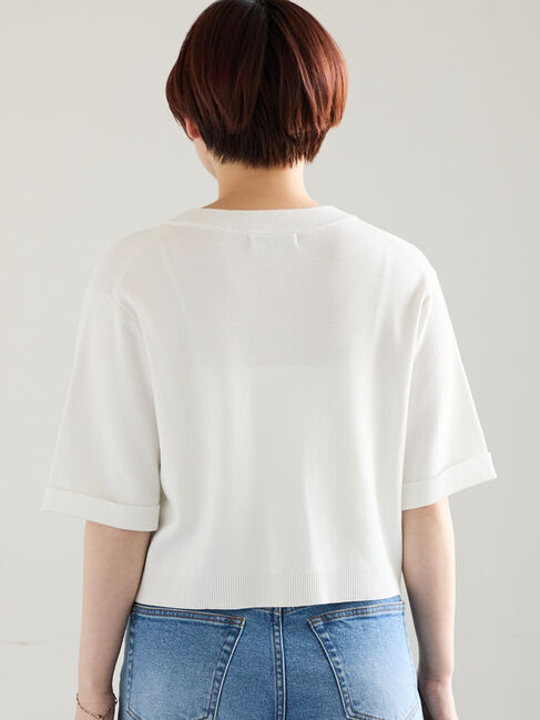 Te chichi「【調温】14G総針ハーフスリーブニットジャケット」|カーディガン|