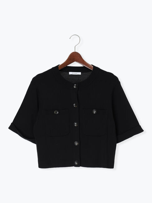 Te chichi「【調温】14G総針ハーフスリーブニットジャケット」|カーディガン|