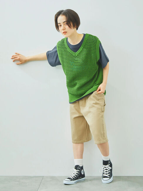 SM2「メッシュニットVネックベスト」|ダウンベスト・ベスト|