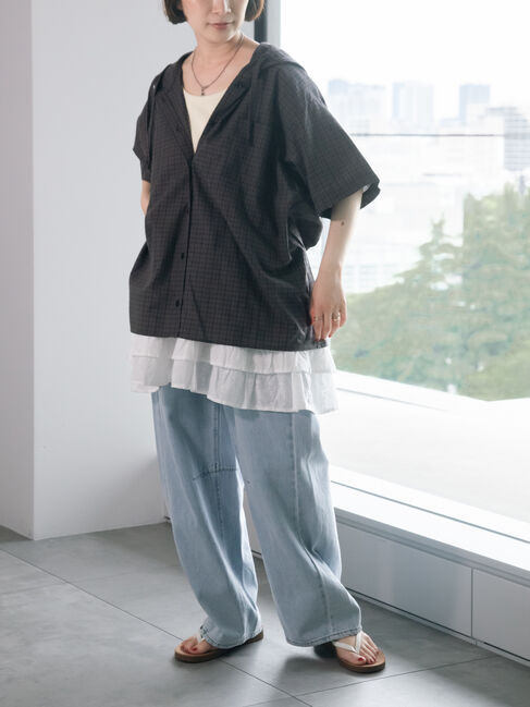 SM2「チェック柄フードシャツ」|シャツ・ブラウス|