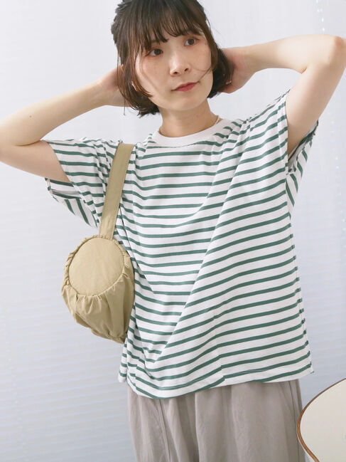 Samansa Mos2 blue「【USAコットン】アソートフレンチスリーブTシャツ」|Tシャツ・カットソー|