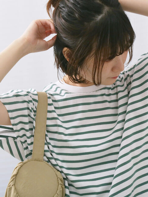 Samansa Mos2 blue「【USAコットン】アソートフレンチスリーブTシャツ」|Tシャツ・カットソー|