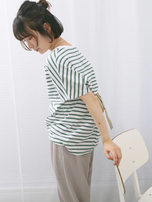 Samansa Mos2 blue「【USAコットン】アソートフレンチスリーブTシャツ」|Tシャツ・カットソー|