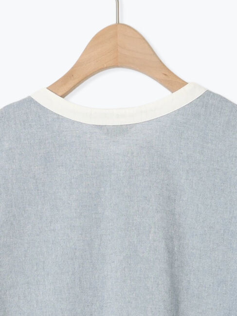 Samansa Mos2「【クールコットン】柄アソートクレリック袖タックブラウス」|シャツ・ブラウス|