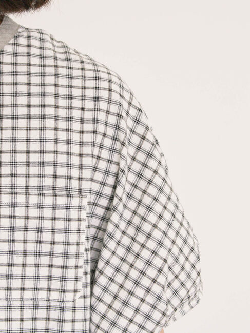 Samansa Mos2「【クールコットン】柄アソートクレリック袖タックブラウス」|シャツ・ブラウス|