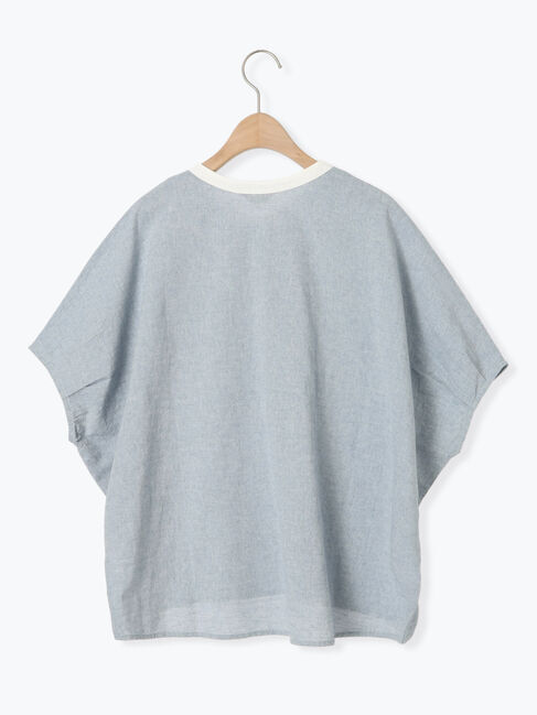 Samansa Mos2「【クールコットン】柄アソートクレリック袖タックブラウス」|シャツ・ブラウス|