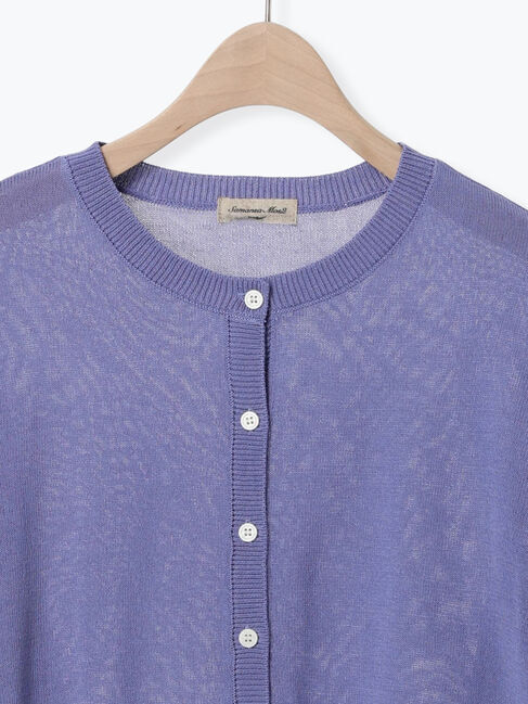 Samansa Mos2「[接触冷感]花刺繍七分袖クルーネックカーディガン」|カーディガン|