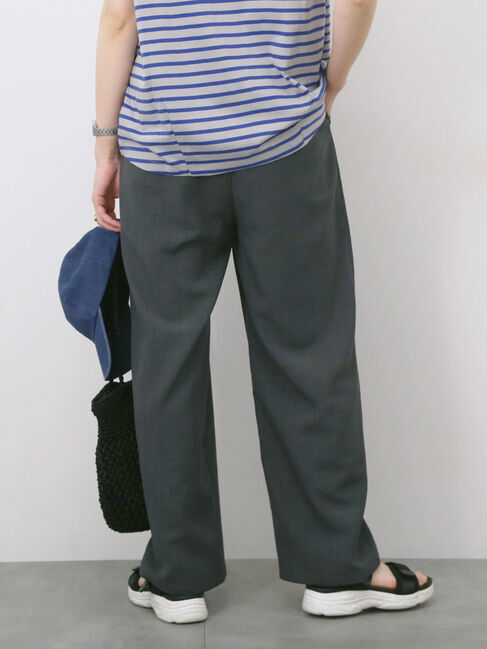 Samansa Mos2 blue「リネンタッチイージーパンツ」|その他|