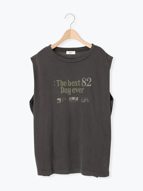 SM2「肩タックロゴプリントノースリーブ」|Tシャツ・カットソー|チャコールグレー