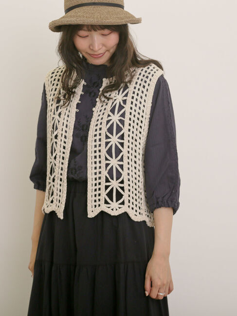 Samansa Mos2「フラワー柄刺繍レースブラウス」|シャツ・ブラウス|