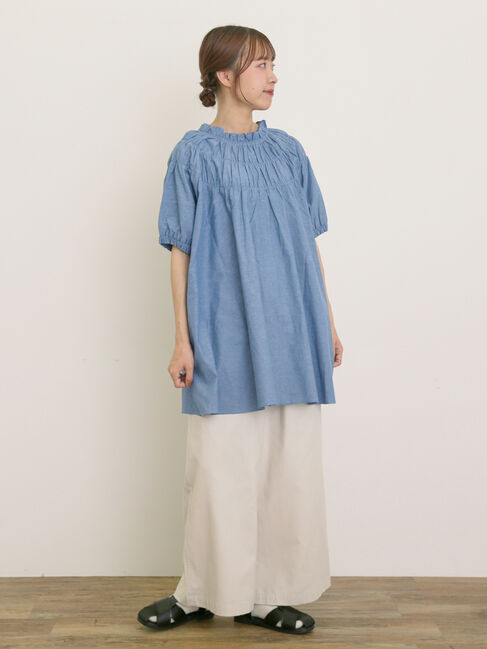 Samansa Mos2「前後2WAYリボンギャザーブラウス」|シャツ・ブラウス|