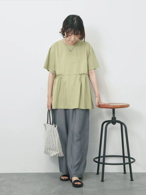 Samansa Mos2 blue「フリルチュニック」|Tシャツ・カットソー|