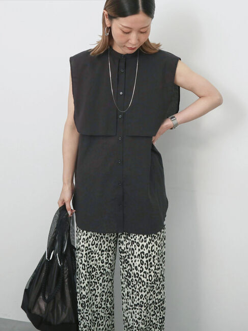 Samansa Mos2 blue「ケープブラウス」|シャツ・ブラウス|